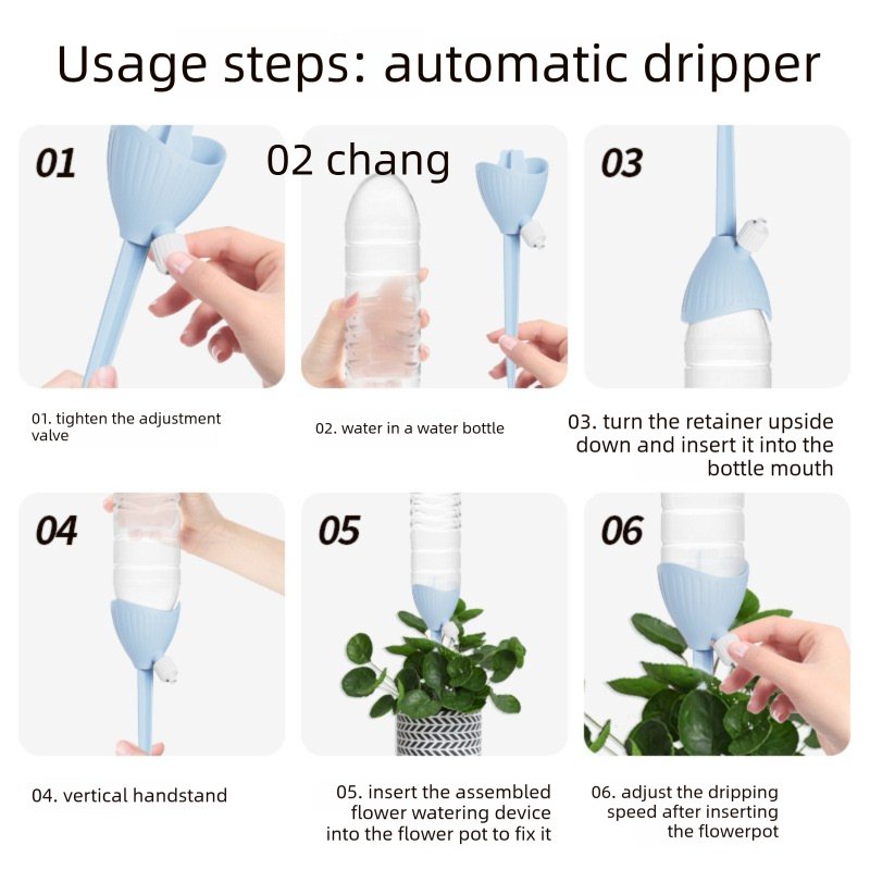 5-PCS Green Automatic Plant Watering Spikes with Adjustable Flow Control view 5