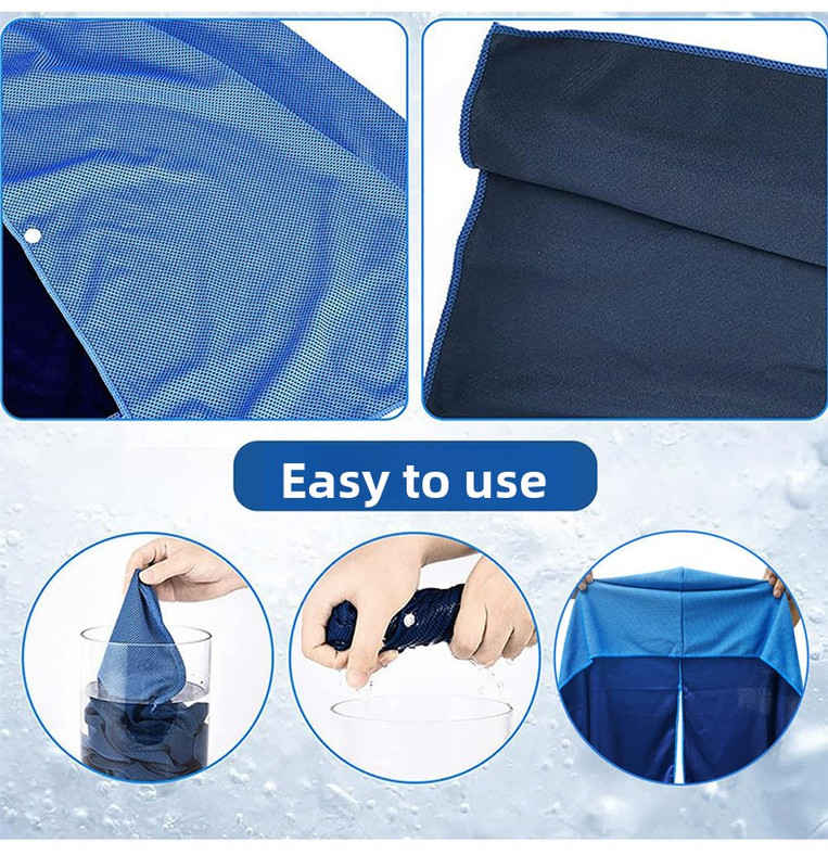 Grey Instant Cooling Hooded Towel U-Shaped Sun Protection Quick Dry Scarf with view 4