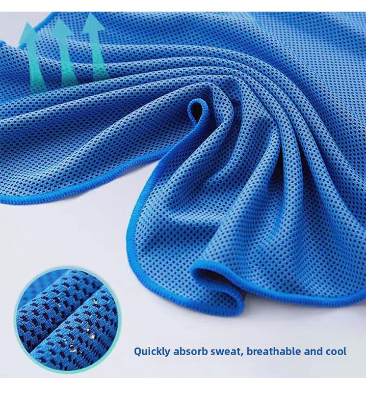 Grey Instant Cooling Hooded Towel U-Shaped Sun Protection Quick Dry Scarf with view 6
