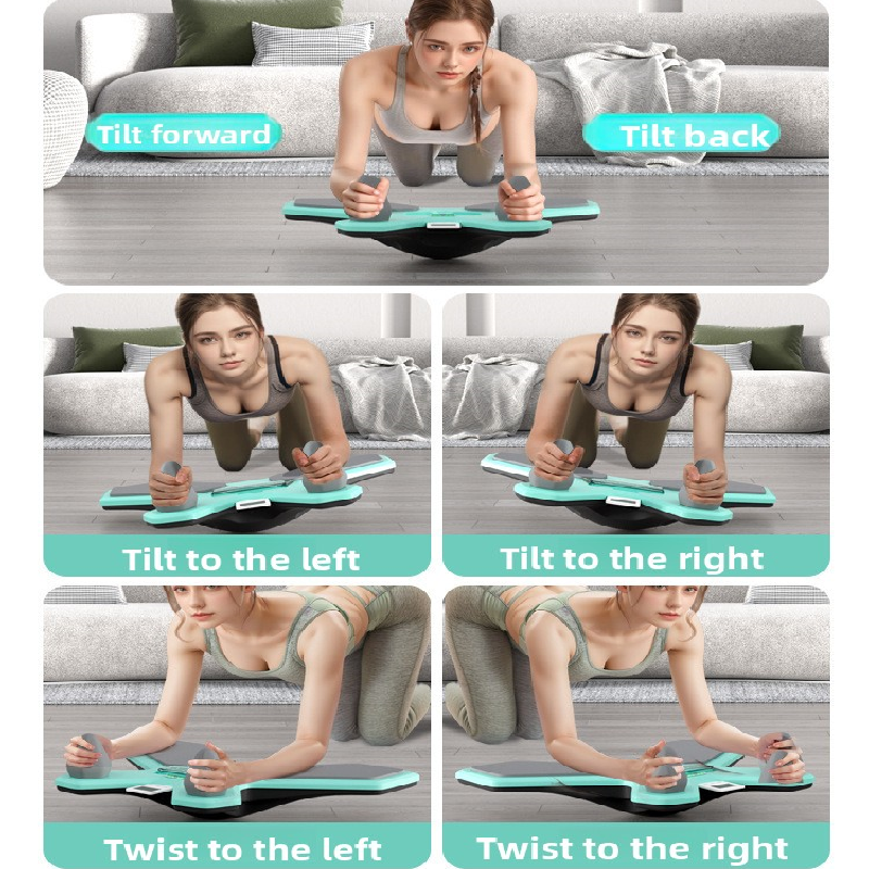 Black Multi-functional Balance Board with Timer for Core Training and Fitness view 2