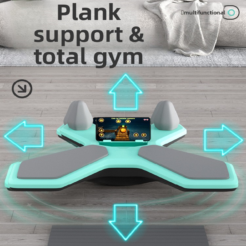 Black Multi-functional Balance Board with Timer for Core Training and Fitness view 3