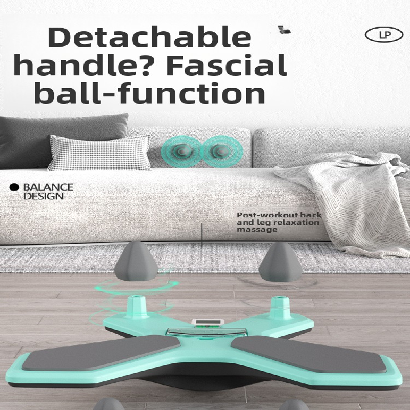 Black Multi-functional Balance Board with Timer for Core Training and Fitness view 5