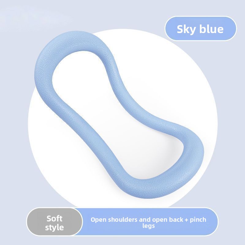 2-PCS Blue Multifunctional Yoga Ring Pilates Circle with Soft TPE Double Arc
