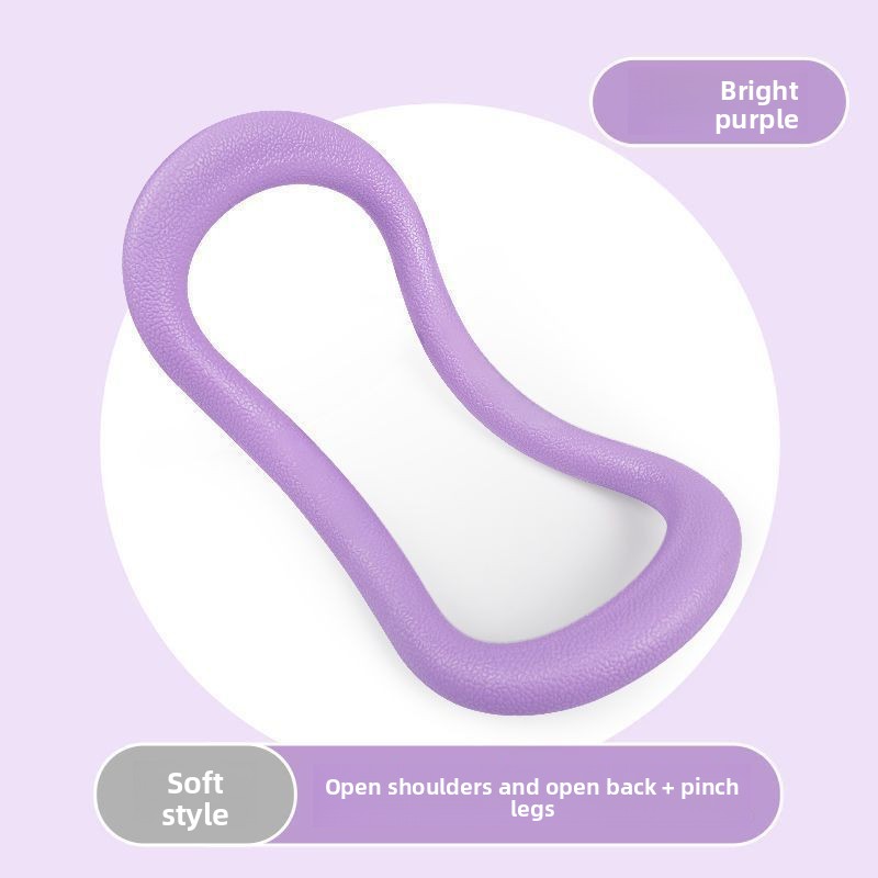 2-PCS Purple Multifunctional Yoga Ring Pilates Circle with Soft TPE Double Arc