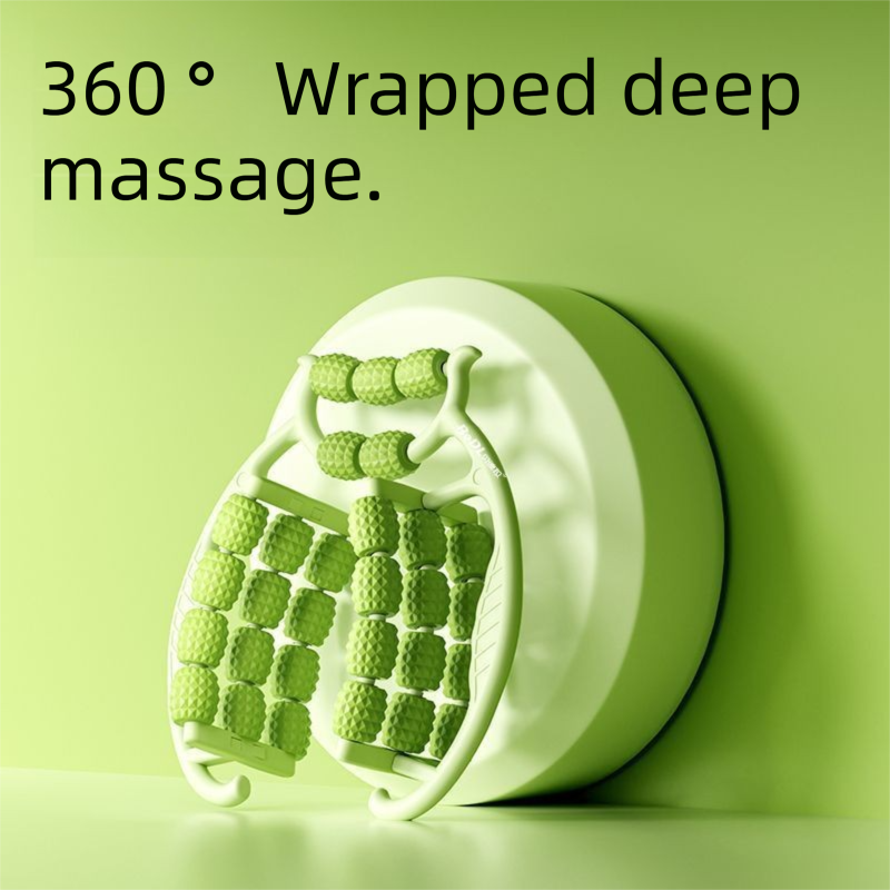 Blue 360-Degree Wrap Around Leg Roller Massager with 29 Acupressure Points for view 4