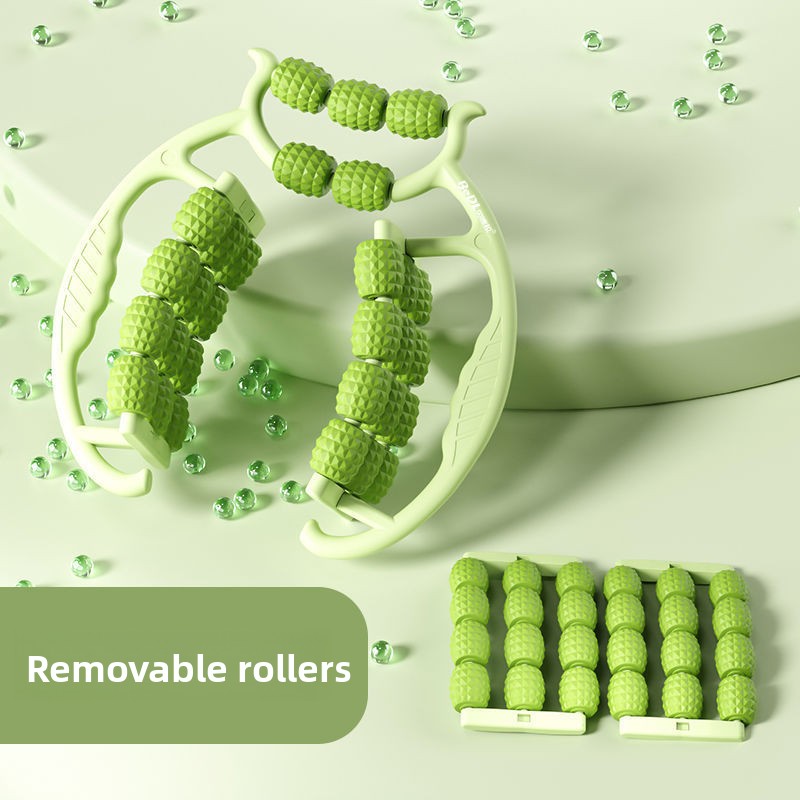 Green 360-Degree Wrap Around Leg Roller Massager with 29 Acupressure Points