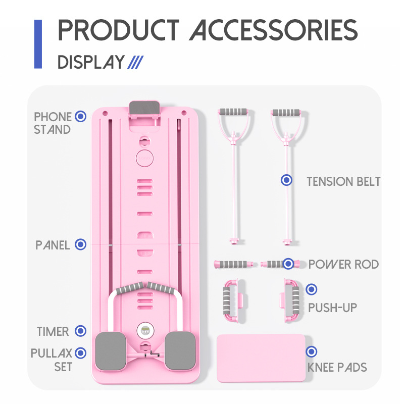 Pink Multi-functional Core Training Board with Digital Timer and Resistance