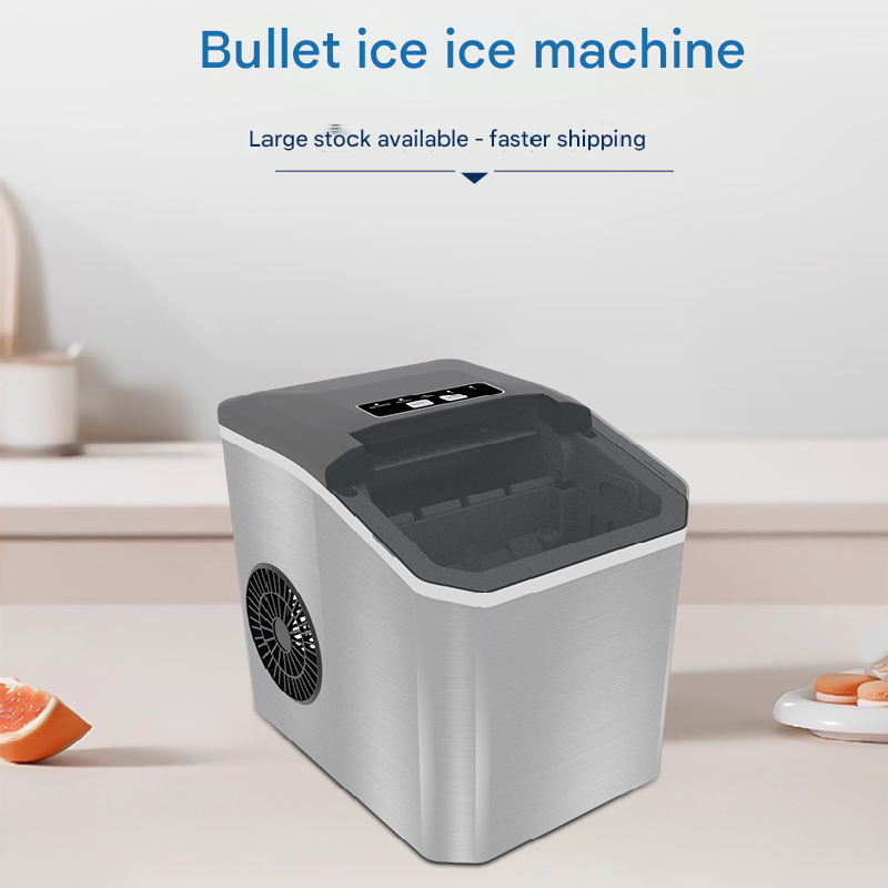 White Portable Countertop Ice Maker with 12kg Daily Capacity Rapid Bullet Ice view 2