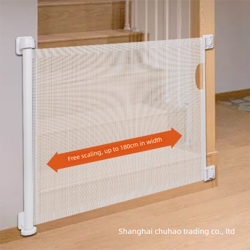 White Retractable Baby Safety Gate and Pet Barrier Extra Wide 300cm for Stairs view 2