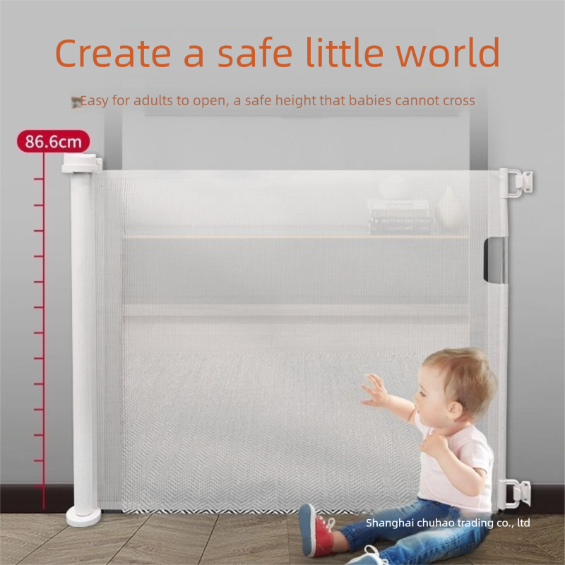 White Retractable Baby Safety Gate and Pet Barrier Extra Wide 300cm for Stairs view 4