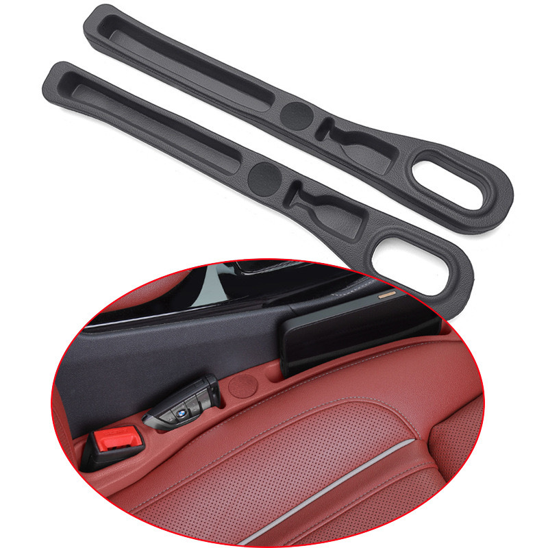 Brown Car Seat Gap Filler Strip with Integrated Storage Slot Universal view 4