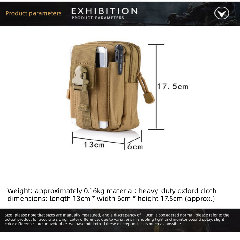 Jungle camouflage Tactical Molle Waist Bag Waterproof Phone Pouch for 6 inch view 4