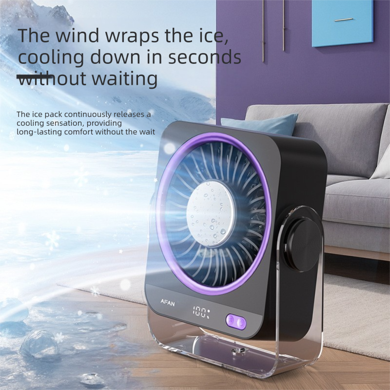 Pink Portable Semiconductor Cooling Desk Fan USB Type-C Rechargeable 5 Speeds view 4