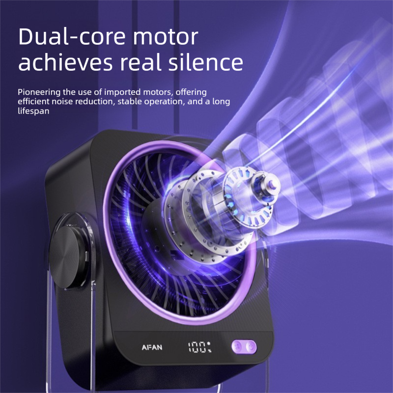 Grey Portable Semiconductor Cooling Desk Fan USB Type-C Rechargeable 5 Speeds view 5