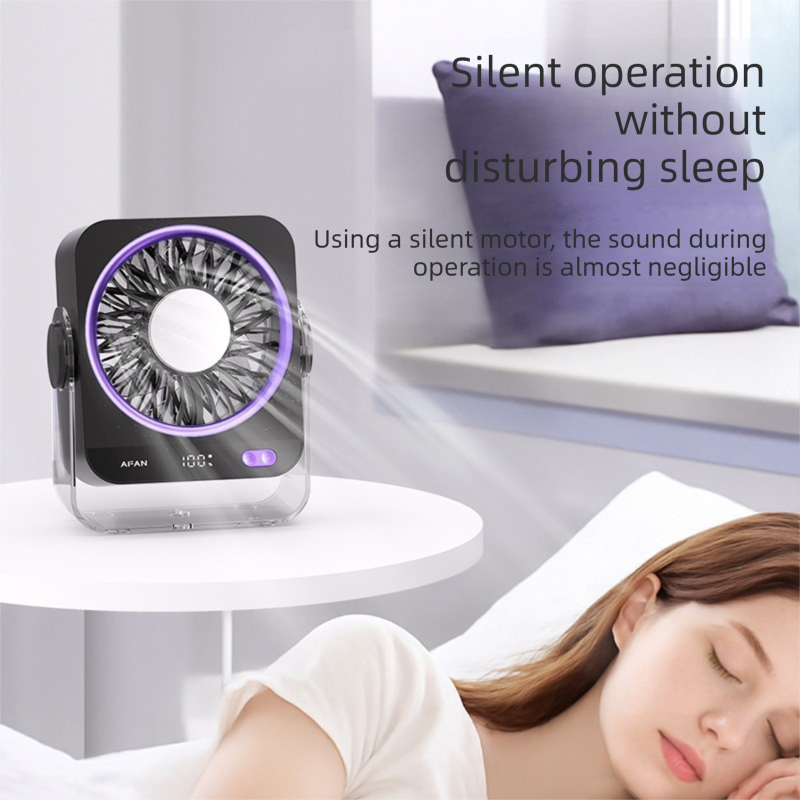 Grey Portable Semiconductor Cooling Desk Fan USB Type-C Rechargeable 5 Speeds view 6