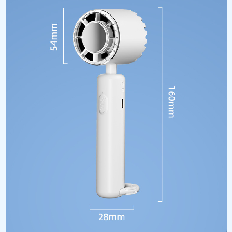 Khaki Portable Ice Cooling Handheld Fan USB Rechargeable 2000mAh Silent view 6