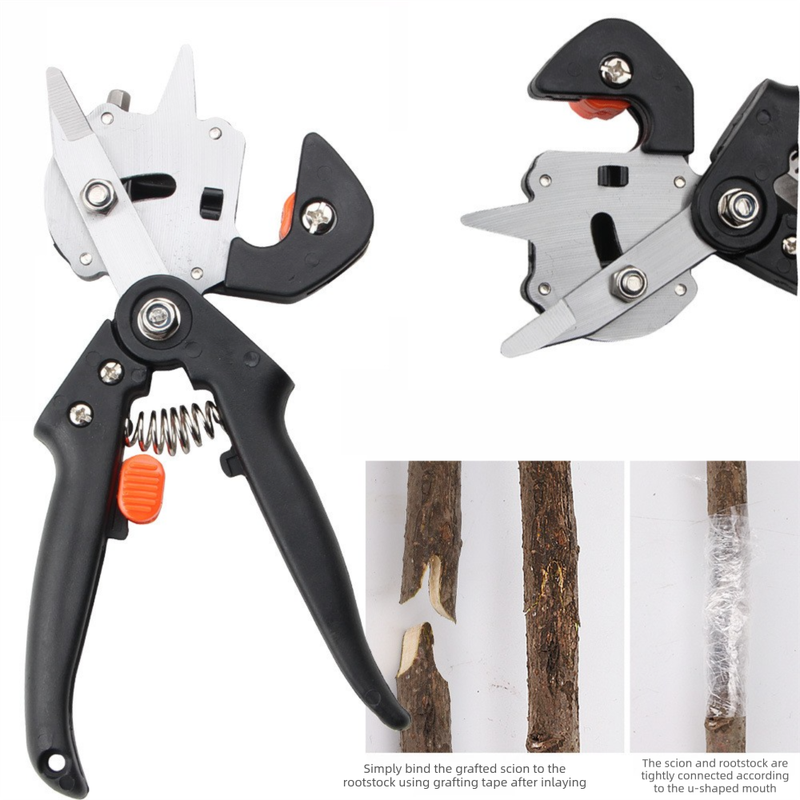 Orange Handheld Grafting Shear with Replaceable Blades and Pruning Function view 2