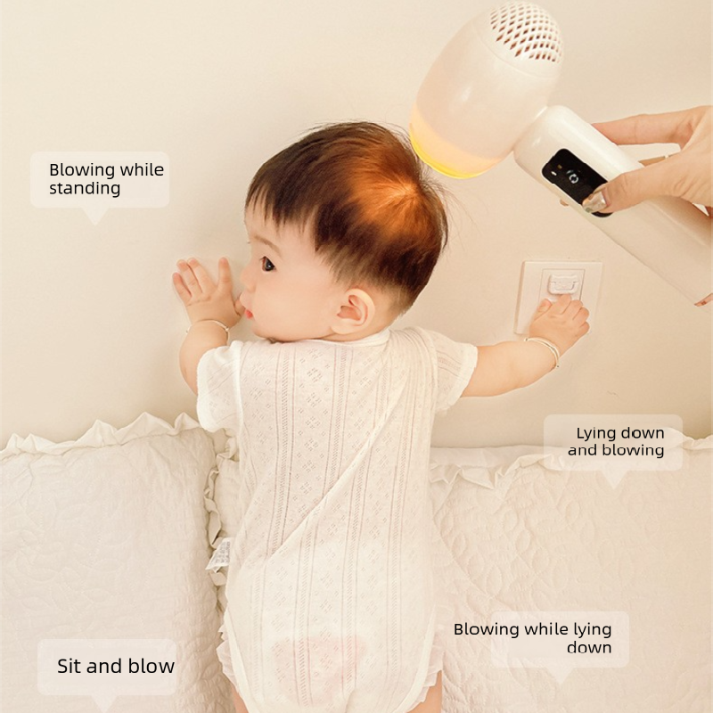 Pink Wireless Baby Hair Dryer with Constant Temperature and Negative Ion view 2