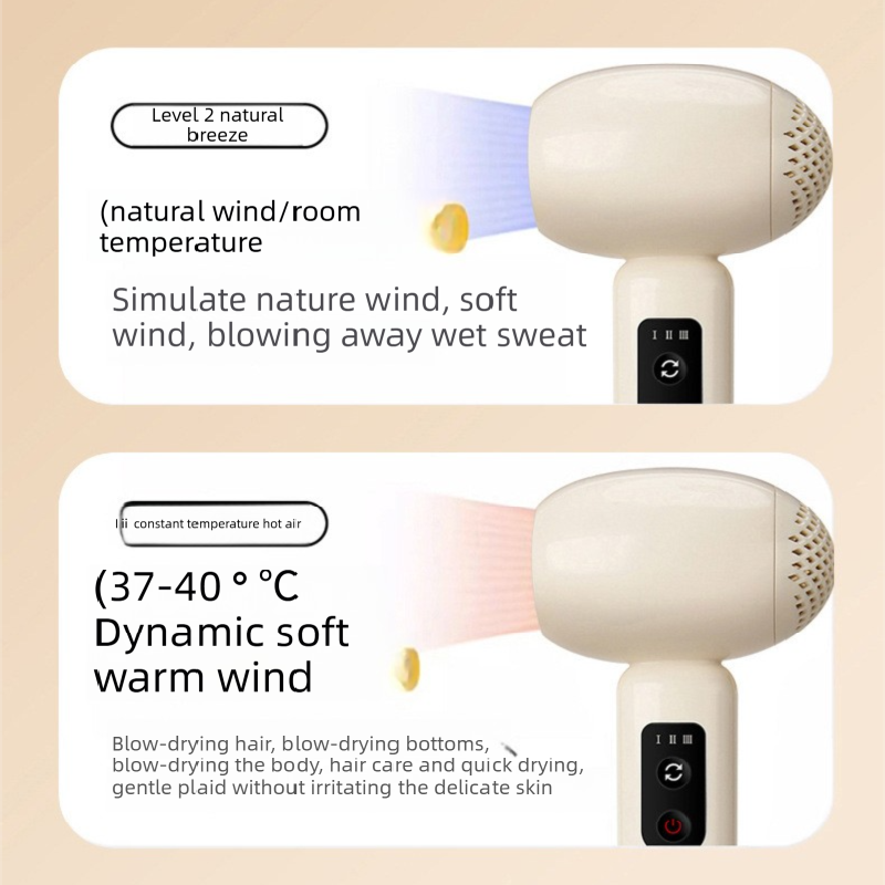 Pink Wireless Baby Hair Dryer with Constant Temperature and Negative Ion view 3