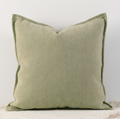 Yellowish-green Nordic Herringbone Chenille Pillowcases 2 Pack 45x45cm for