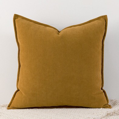 Turmeric Nordic Herringbone Chenille Pillowcases 2 Pack 45x45cm for Sofa and