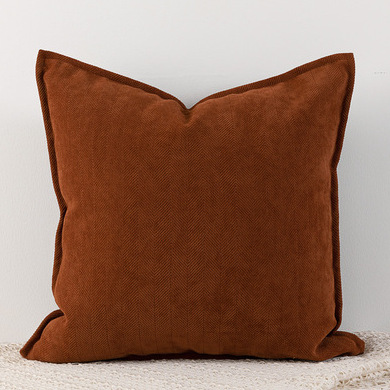 Caramel colour Nordic Herringbone Chenille Pillowcases 2 Pack 45x45cm for Sofa