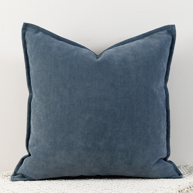 Classic Blue Nordic Herringbone Chenille Pillowcases 2 Pack 45x45cm for Sofa