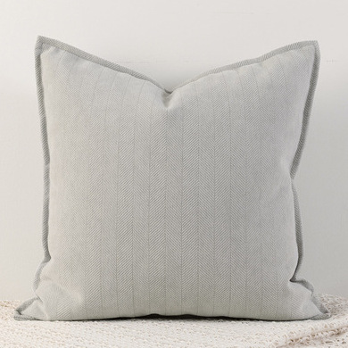 Milk gray Nordic Herringbone Chenille Pillowcases 2 Pack 45x45cm for Sofa and