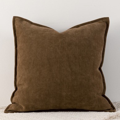 Mint chocolate Nordic Herringbone Chenille Pillowcases 2 Pack 45x45cm for Sofa
