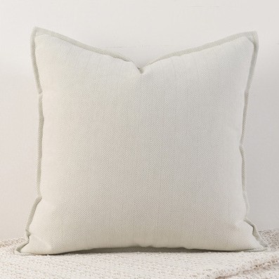 Cream White Nordic Herringbone Chenille Pillowcases 2 Pack 45x45cm for Sofa