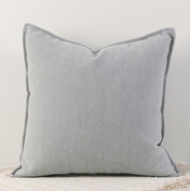 Space Grey Nordic Herringbone Chenille Pillowcases 2 Pack 45x45cm for Sofa and