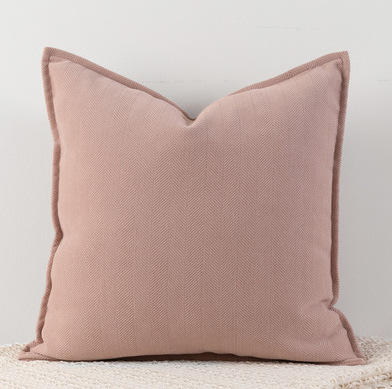 Dirty Pink Nordic Herringbone Chenille Pillowcases 2 Pack 45x45cm for Sofa and