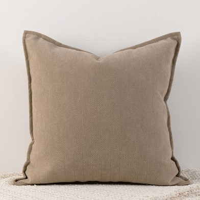 Apricot color Nordic Herringbone Chenille Pillowcases 2 Pack 45x45cm for Sofa