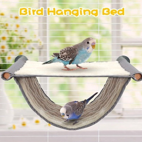 2-Pack White Bird Hammock Bed for Parrots view 3