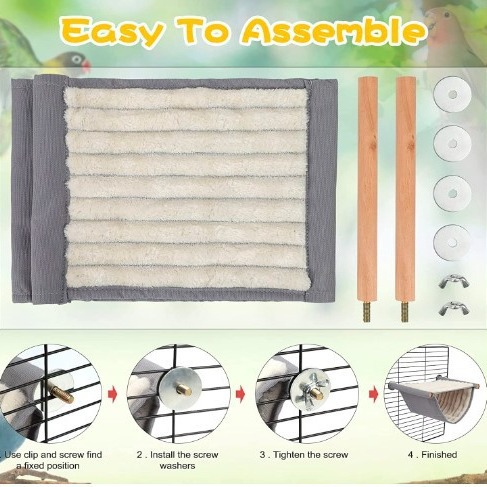 2-Pack White Bird Hammock Bed for Parrots view 2