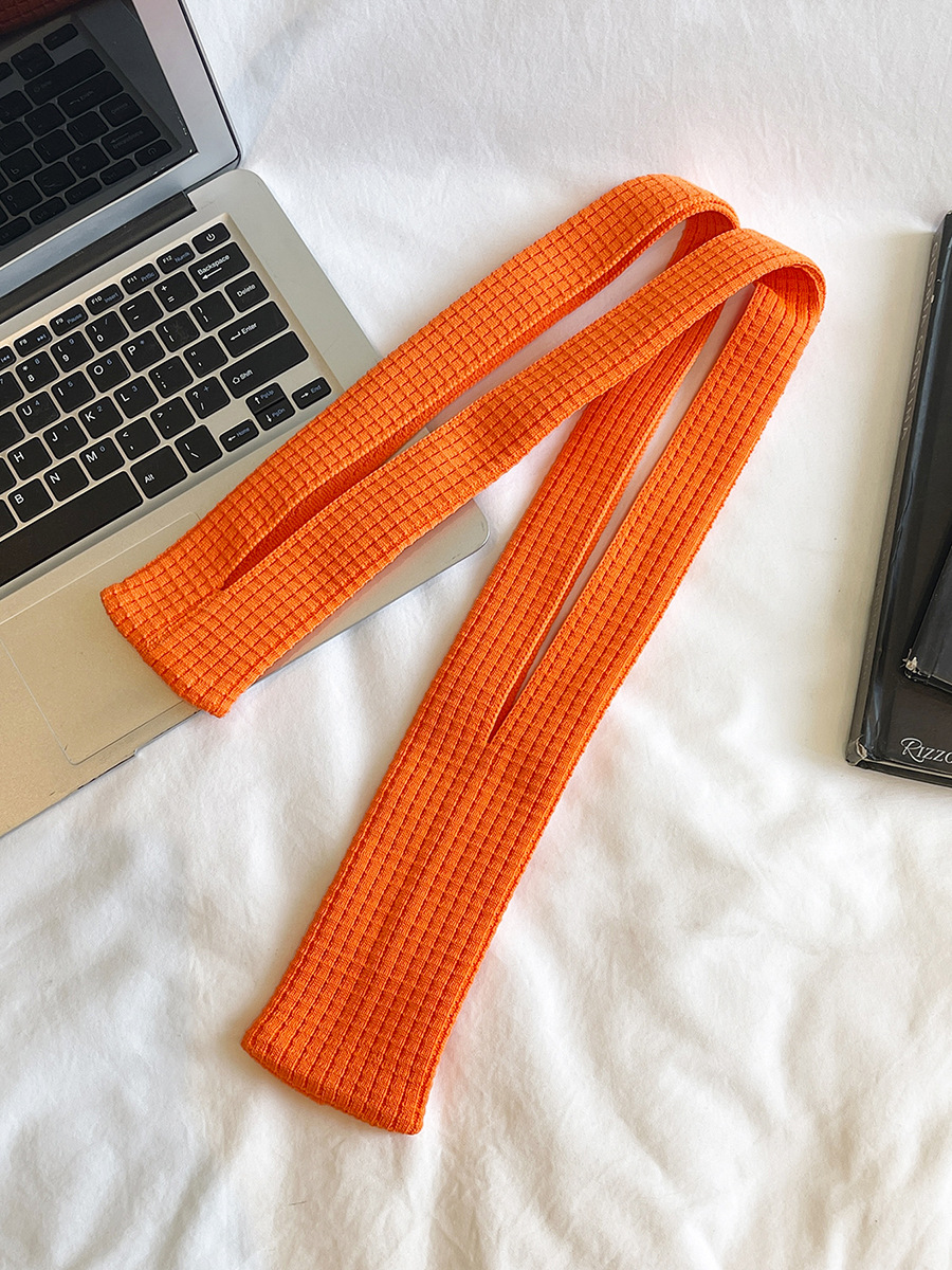 Orange High-Elastic Knit Long Phone Sling Bag – Adjustable Crossbody