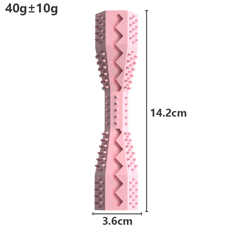 2-Pack Rose red Hexagonal Pet Chew Toy – Durable Rubber Dog & Cat Teething view 4