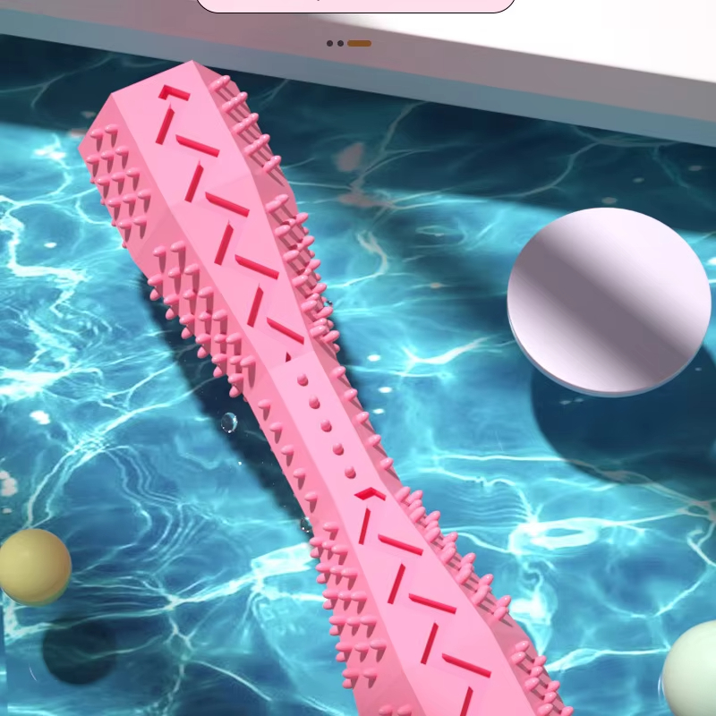 2-Pack Peacock blue Hexagonal Pet Chew Toy – Durable Rubber Dog & Cat Teething view 3