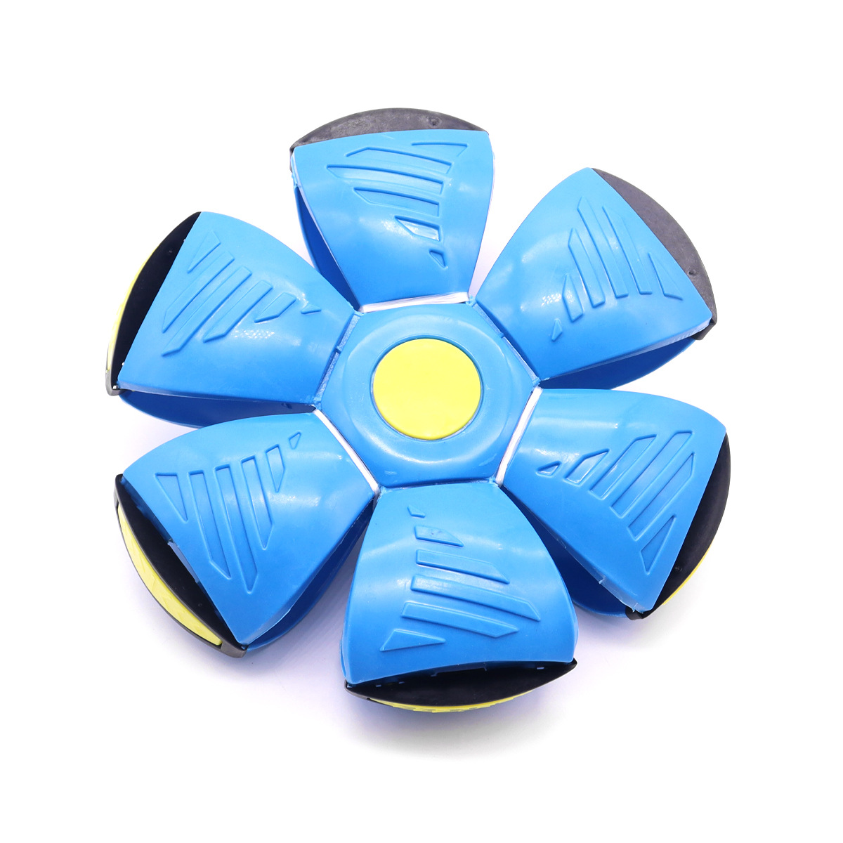 Blue Transformable Dog Toy – Dual-Mode Bouncing Ball & Flying Disc for — image 1