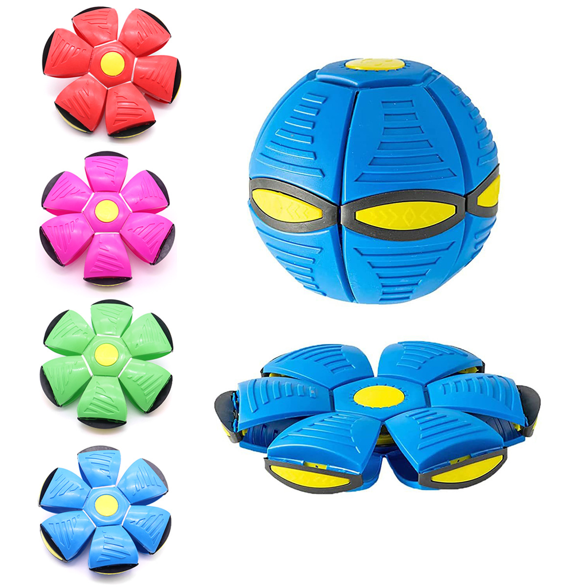 Green Transformable Dog Toy – Dual-Mode Bouncing Ball & Flying Disc for view 3