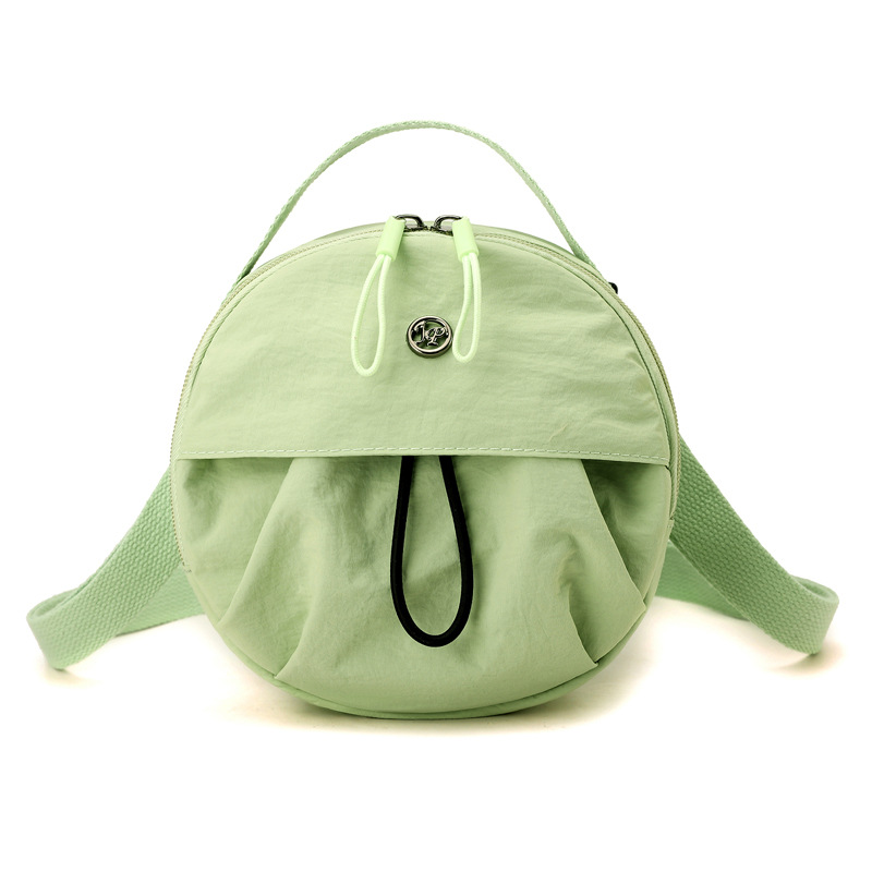 Green lemon Fashionable Round Crossbody Bag with Water-Resistant Nylon and