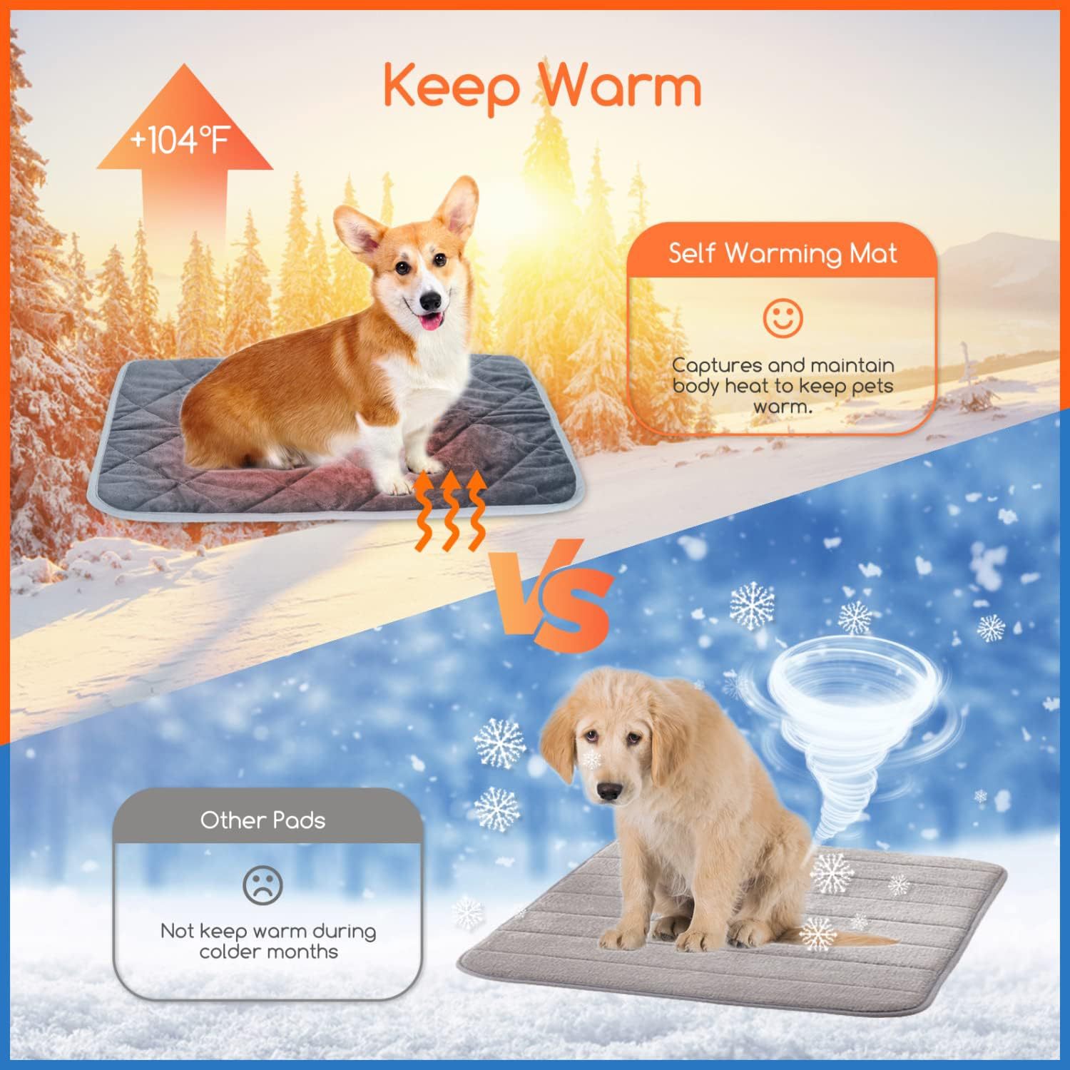 Self-Warming Pet Mat with Heat Reflective Technology for Dogs and Cats view 4