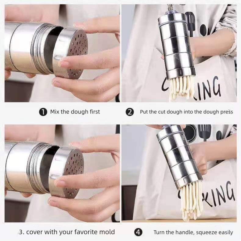 Manual Stainless Steel Noodle Maker with Interchangeable Dies for Homemade Egg view 4