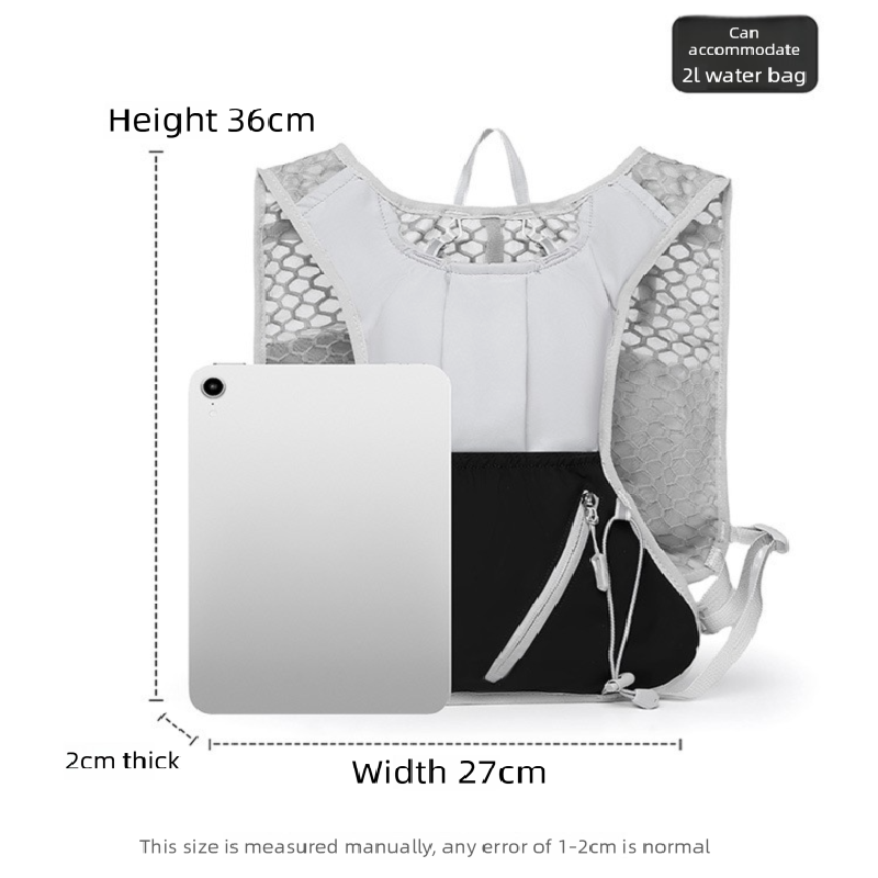 White and blue Lightweight Hydration Backpack with 2L Water Bladder view 9