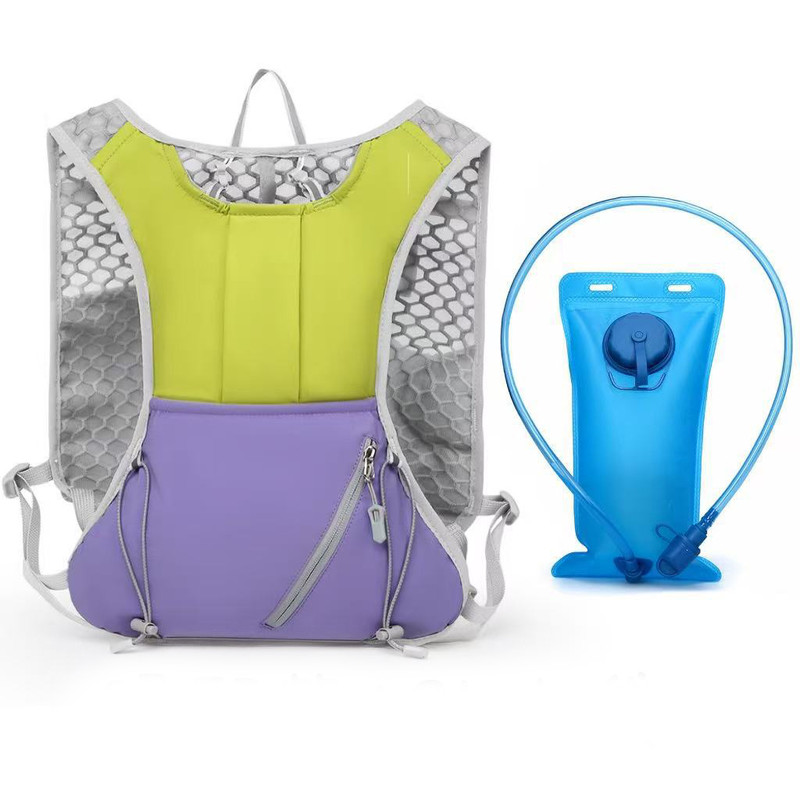 Green and purple Lightweight Hydration Backpack with 2L Water Bladder — image 1