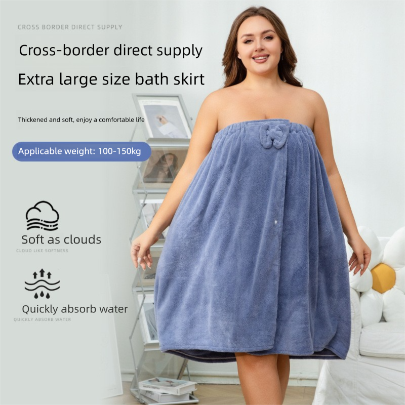 White Plus Size Bath Wrap Dress with Adjustable Elastic Waist and Bow Detail view 2