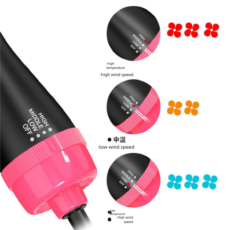 Black 1000W Professional Hot Air Brush with 3-Temperature & 2-Speed Control view 5