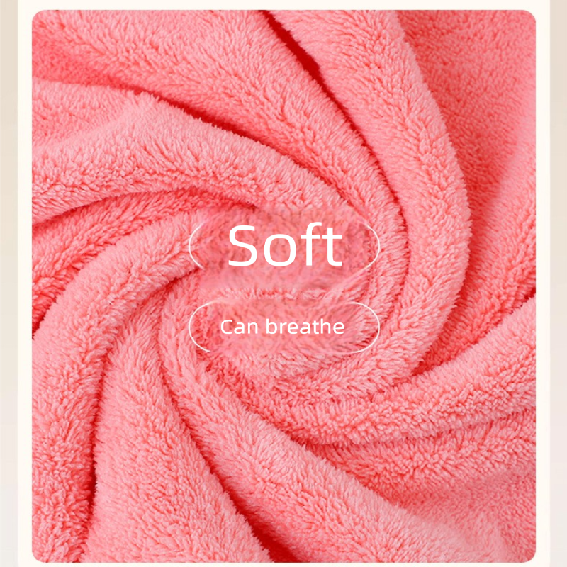 Grey Coral Fleece Thick Towel and Bath Towel Set – 4 Face Towels and 2 Bath view 3
