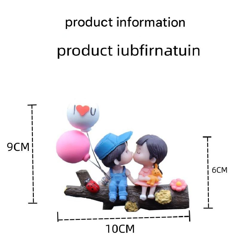 Tree Branch Blue and Pink Couple Balloon Cute Couple Car Ornament for view 4