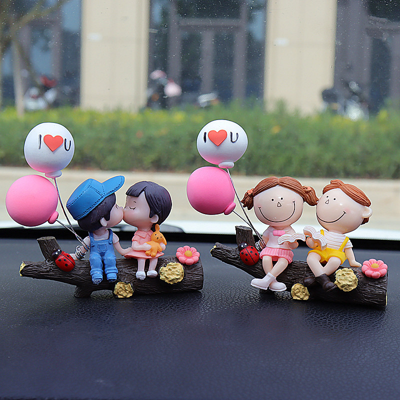Tree Branch Grey Couple Balloons Cute Couple Car Ornament for Dashboard view 3